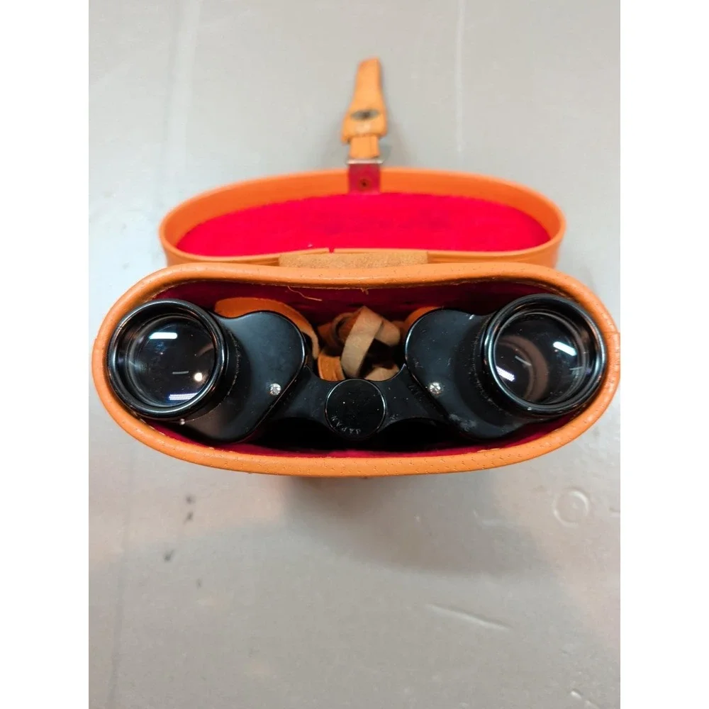 Vintage Daylite 6x30 Binoculars Tan Leather Case and Strap Mid-Century Japan